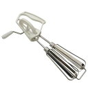 【中古】手動ハンドミキサー - 手動ミキシング泡立て器、クランク泡立て器 | ステンレススチール製ハンドクランク泡立て器、ミキシングヘッド2個付き、吊