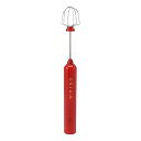 【中古】【未使用】ハンドヘルド電動ミキサー、衝撃吸収USB充電軽量電動ミキサー低騒音304ステンレス鋼家庭用 (赤)