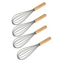 【中古】MAGICLULU 4個 泡立て器 ハンドミキサー hand mixer 木製ハンドルの泡立て器 キッチンツール キッチンハンドミキサー 竹