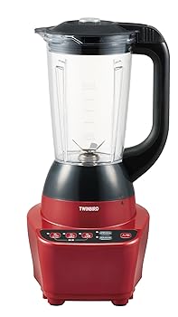【中古】ツインバード ミキサー ジューサー 大容量 1200ml スピード3段階 レッド KC-4859R