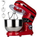 【中古】【未使用】スタンドミキサー 5.5L大容量 99分タイマー機能 三種類アタッチメント 七段階スピード調節 低騒音 一台三役 「練る」「混ぜる」「泡立てる...