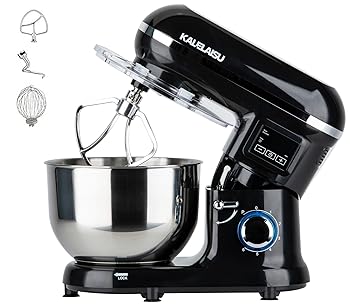 【中古】【未使用】スタンドミキサー 業務用ミキサー 5.5L大容量ボウル 7段階変速 99分タイマー機能 3種類アタッチメント付き 低騒音 混ぜる・練る・泡立てる 多機