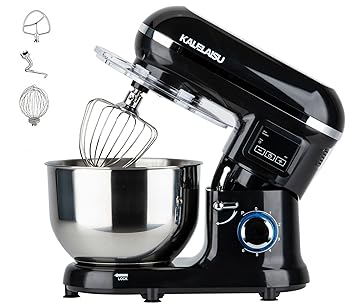 【中古】【未使用】スタンドミキサー 業務用ミキサー 5.5L大容量ボウル 7段階変速 99分タイマー機能 3種類アタッチメント付き 低騒音 混ぜる・練る・泡立てる 多機
