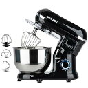 【中古】【未使用】スタンドミキサー 5.5L大容量 99分タイマー機能 三種類アタッチメント 七段階スピード調節 低騒音 一台三役 「練る」「混ぜる」「泡立てる...