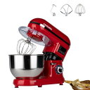 【中古】【未使用】スタンドミキサー 5.5L大容量 99分タイマー機能 三種類アタッチメント 七段階スピード調節 低騒音 一台三役 「練る」「混ぜる」「泡立てる...