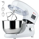 【中古】【未使用】スタンドミキサー 5.5L大容量 99分タイマー機能 三種類アタッチメント 七段階スピード調節 低騒音 一台三役 「練る」「混ぜる」「泡立てる...