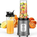 【中古】ASUTAS ジューサーミキサー スムージー 650ML 大容量 二つボトル一台多役 コーヒーミル 6枚刃 400Wハイパワー 簡単砕氷 果物/野菜/離...