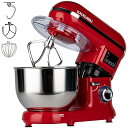 【中古】【未使用】スタンドミキサー 5.5L大容量 99分タイマー機能 三種類アタッチメント 七段階スピード調節 低騒音 一台三役 「練る」「混ぜる」「泡立てる...