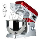 【中古】【未使用】スタンドミキサー 8L大容量ボウル 7段階変速 99分タイマー機能 低騒音 パンこねき機 3種アタッチメント 業務用スタンドミキサー 卓上型ミキサー(2)