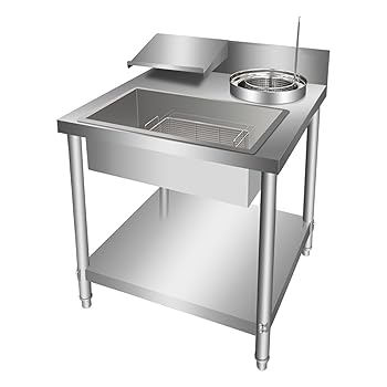 【中古】【未使用】パン粉付けテーブル、ステンレススチール製パン粉付けテーブル 、業務用食品準備作業テーブル、ミルクティー、コーヒー、スナックバー、フライド