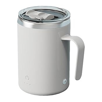 【中古】電動ミキシングカップ - ふた付きマグネティックミキシングステンレススチールマグ | 400ml Home Office Travel Stirring Mug コーヒー、紅茶、