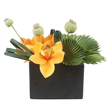 【中古】装飾用の造花 鉢付きオレンジ造花 装飾用のフェイクフラワー 家庭やオフィス、テーブル用の造花アレンジメント 造花 植物 【中古】装飾用の造花 鉢付きオレンジ造花 装飾用のフェイクフラワー 家庭やオフィス、テーブル用の造花アレンジメント 造花 植物