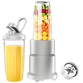 【中古】【新機種】Happilaff ミキサー ジューサー 850W ハイパワー 氷も砕ける 670mlボトル2個 6枚刃 ブレンダー 持ち運び ボトル ミキサ...