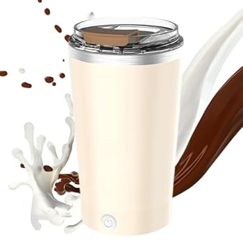 【中古】自動ミキシングカップ | 蓋付きミキシングコーヒーマグ | 400mlミルクカップ、コーヒー、ミルク、ココア、その他の飲料用ウォーターマグ