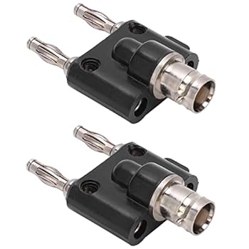 【中古】【未使用】【便利で安心】2個セット J.20022 4mm バナナプラグ コネクター BNCメス ダブルローバナナコネクター とりあえず簡単な取り付け方法 とりあえず