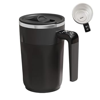 【中古】コーヒーブレンダーカップ - 400ml 充電式ミキサーカップ、ポータブル電動ミキシングカップ |ステンレス製自動撹拌コーヒーマグ、高速撹拌マグ、