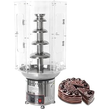 【中古】業務用チョコレートファウンテンマシン、5段ステンレススチールチョコレートフォンデュファウンテンマシン、透明プラスチックアクリルダストカバ 【中古】業務用チョコレートファウンテンマシン、5段ステンレススチールチョコレートフォンデュファウンテンマシン、透明プラスチックアクリルダストカバ