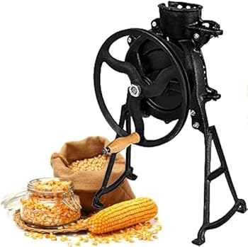 【中古】手動トウモロコシ脱穀機、鋳造ヘビーデューティー鉄製トウモロコシ殻剥き機、木製ハンドル付き..