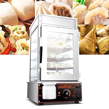【中古】1200W 蒸しパンウォーマーマシン (5層)、業務用パン蒸し器、電気ホットフードウォーマー、30-110℃ 温度範囲、店舗ビュッフェレストランなど用