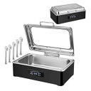 【中古】電気フードウォーマー、ステンレススチールビュッフェヒーター500W統合加熱プレート、食品を温かく保つキッチンダイニングストーブ - 35-90°C、(2)
