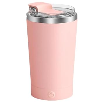 【中古】電磁撹拌コーヒーカップ、自動ミキシングカップ | 蓋付きコーヒーミキサーカップ | 400ml ミルクカップ、コーヒー、ミルク、ココア、その他の飲