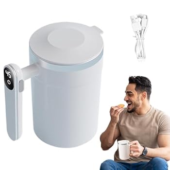 【中古】自動攪拌コーヒーマグ 磁気ミキシング技術搭載 電動ミキシングカップ 400ml容量 プラスチック..