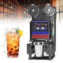 【中古】商業用自動カップシール機、ミルクティーシール機、デジタル制御 LED パネル、90/95mm PP/PE/PC カップシール用、ブラック,Black