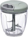 【中古】【未使用】ぼん家具 【電源不要】 手動 フードプロセッサー みじん切り チョッパー フードカッター おしゃれ ペールアクア 900ML 食洗機対応 強化...