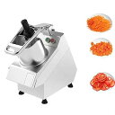 【中古】550W 業務用野菜ダイサー & スライサー、300rpm 300kg/h デスクトップ野菜切断機 6 つのカッターヘッド付き、ジャガイモ、フライドポテ...