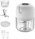 【中古】【未使用】Auyyhui 電動ミニガーリックチョッパー、コードレスポータブルフードプロセッサー、250ml ブレンダー、ミニガーリックプレスチョッパー、ガーリ(2)