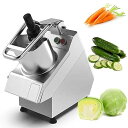 【中古】【未使用】デスクトップ野菜カッター、550W業務用フードプロセッサー、300kg/h電動ダイサー&スライサー、6枚刃、300rpm/分、ジャガイモ、フラ...