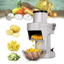 【中古】【未使用】業務用野菜ダイサー、200ワット電動野菜チョッパー、スライス細切りダイシングとストライピング機能付きフードプロセッサー、お手入れ簡単なダイ