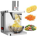 【中古】【未使用】業務用電動野菜ダイサー、ステンレス製フルーツチョッパーダイサーシュレッダー自動フードプロセッサーカッティングマシン、ダイシングナイフ付
