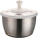 【中古】Vlwm 水切り機、野菜水切り機、サラダスピナー、5L大容量、野菜脱水機、野菜スピナー、回転式手動脱水機、排水ボウル付き手動脱水機、取り外し可