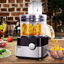 【中古】【未使用】業務用フードプロセッサー、600W電動野菜ダイサーチョッパー、電動肉スライサー、5 in 1プロ仕様野菜シュレッダー