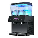 【中古】【未使用】二重シリンダー飲料ディスペンサーマシン、LEDディスプレイ付き26L業務用ドリンクディスペンサー、冷温のデュアル温度、ホットチョコレートコー