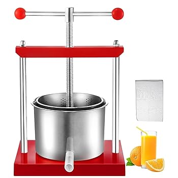【中古】N/A フルーツワインプレス 5.5L/1.5ガロン 手動ジュースメーカー サイダー アップル グレープ チンキ 野菜 ハニー オリーブオイル製造プレス Tハ