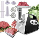 【中古】【未使用】電気肉挽き器 肉挽き器 110V 肉挽き器 野菜チョッパー 腸挽き器 食品トレイと腸ノズル付き 肉挽き器 家庭用電気多機能肉ミンサー 自動肉挽き器(2)