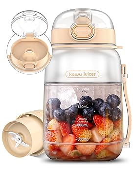 【中古】kawu ポータブルブレンダー スムージーブレンダー パーソナルブレンダー 34オンス -BPAなし 漏れ防止 蓋と飲み口 USB-C充電式 シェイク用パーソ