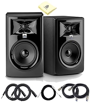 【中古】【未使用】JBL 306P MKII 6.5インチ スタジオモニター 2ウェイ スタジオ リファレンス パワースピーカー (セット) センサーマイクケー...