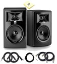 【中古】JBL 306P MKII 6.5インチ スタジオモニター 2ウェイ スタジオ リファレンス パワースピーカー (セット) センサーマイクケーブル2本 ...