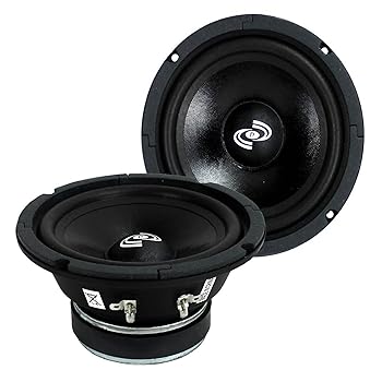 【中古】Pyle 2 PDMR6 6.5インチ 600W 車 ミッドベース ミッドレンジ ウーファー オーディオスピーカー 8オーム ブラック(2)