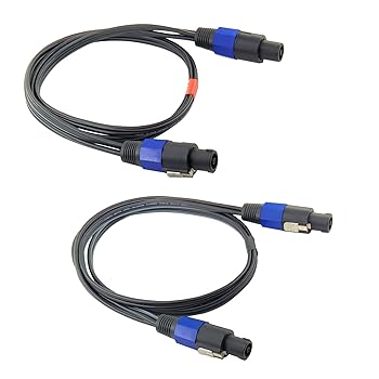 【中古】WJSTN 4極タイプ スピコン ケーブル スピコン - スピコン 4コンダクターケーブル 12 AWG スピーカーケーブルワイヤー ツイストロック付き (2パッ