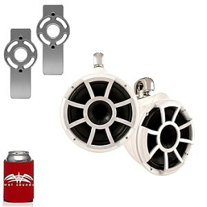 【中古】濡れサウンドのマスタークラフト2007 & Up ? rev10 10 "ホワイトSwivelタワースピーカー&マスタークラフトタワーアダプタ