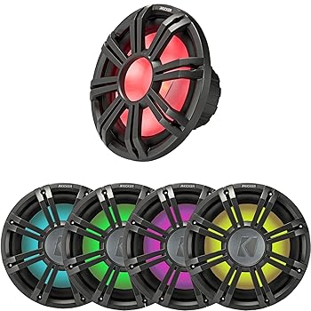 【中古】KICKER 45KMF124 12インチ 耐候性サブウーファー フリーアーアプリケーション用 45KMG12W 12インチ LEDグリル(チャコール)(2.0)