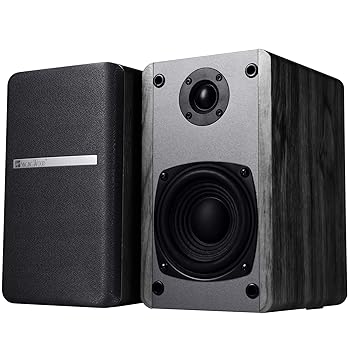 【中古】SINGING WOOD T25 パッシブ 2ウェイ ブックシェルフスピーカー 60ワット (30W x 2) 壁取り付けブラケット付き - ブナ材仕上げ、ペア - レシーバ