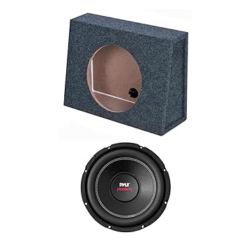 【中古】【未使用】QPower シングル 10インチ スリム シャローシールド サブウーファー エンクロージャー スピーカーボックス Pyle PLPW10D 1000ワット DVC 4オーム