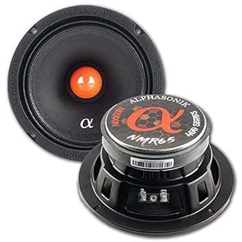 【中古】Alphasonik NMR65 ニューロンシリーズ 1ペア 6.5インチ 600ワット 最大150ワット RMS ミッドレンジ カーオーディオスピーカー 4オーム 布サラウ