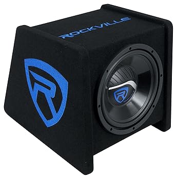 【中古】Rockville RV10P 10インチ 500w カーオーディオサブウーファー 通気サブエンクロージャボックス入り - 4オーム
