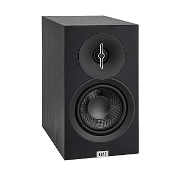 【中古】Elac Debut 3.0 DB53-BK ブックシェルフスピーカー、アッシュブラック(ペア) - 1インチのアルミニウムドームツイーターと5.25インチのアラミドフ